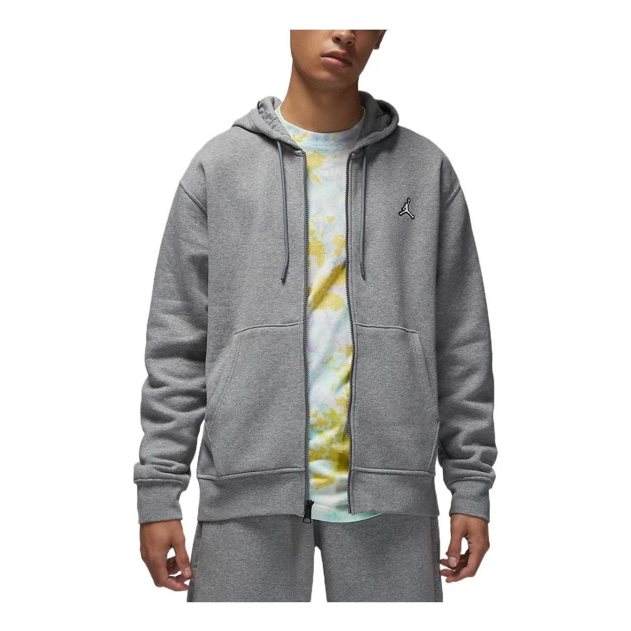 Nike Solid Color Brand Zipper Hooded Long Sleeves Hoodie Men's Grey DQ7351-091