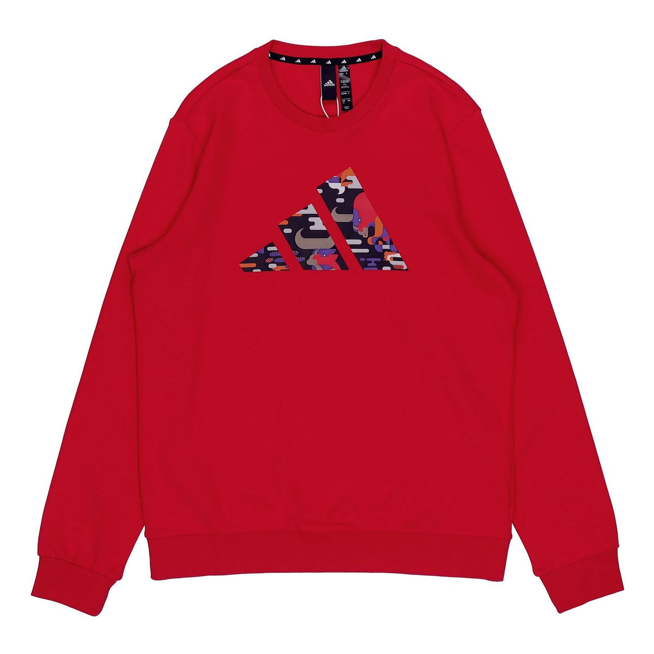 adidas CNY Graphic Logo Prints Sweatshirt Red GP1838