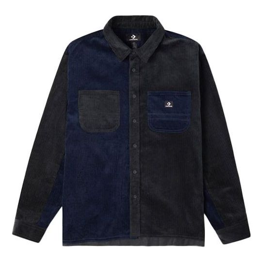 Converse Colorblock Corduroy Shirt 'Navy Black' 10023519-A02