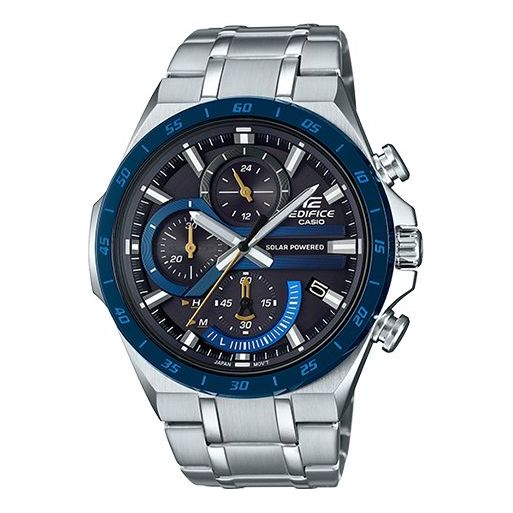 CASIO EDIFICE Solar Powered Mens SilverBlue Analog EQS-920DB-2A