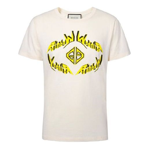 Gucci Printed Casual Crewneck For Men Beige 493117-XJAKJ-7261