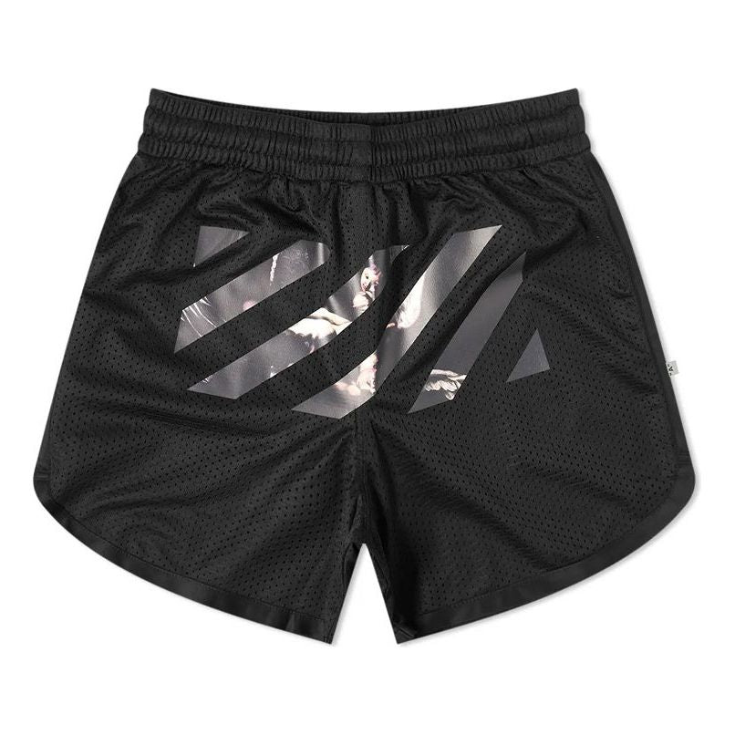 Off-White Caravaggio Arrow Mesh Track Shorts Black OMCI005S201010041088