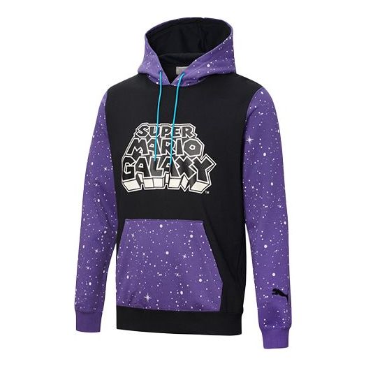 PUMA x Super Mario Crossover Nintendo Printing Colorblock Knit Sports Pullover Black 589098-02