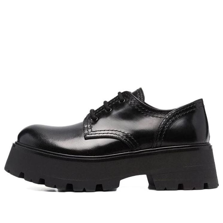 (WMNS) Alexander McQueen Wander Lace-Up Loafers 'Black' 700079WIC611000