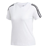 (WMNS) adidas Training Round Neck Pullover Short Sleeve 'White' EA3354
