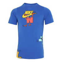 (GS) Nike Cartoon Short Sleeve Round Neck Athleisure Casual Sports Boy Blue DJ5380-481