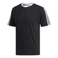 adidas Trefoil Ribbed Tee 'Black White' ED5609