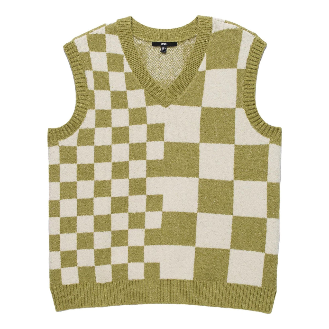 (WMNS) Vans Courtyard Checker Sweater Vest 'Green White' VN000F6WBD4