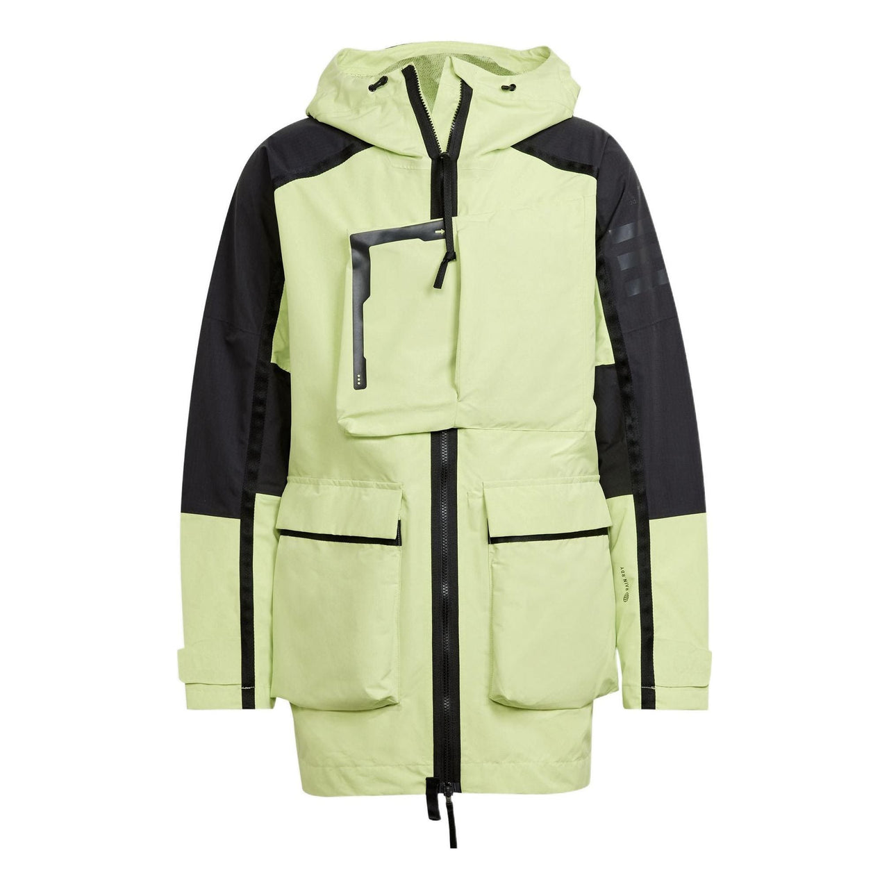 adidas Contrast Color Stitching Sports Hooded Jacket Green H48578