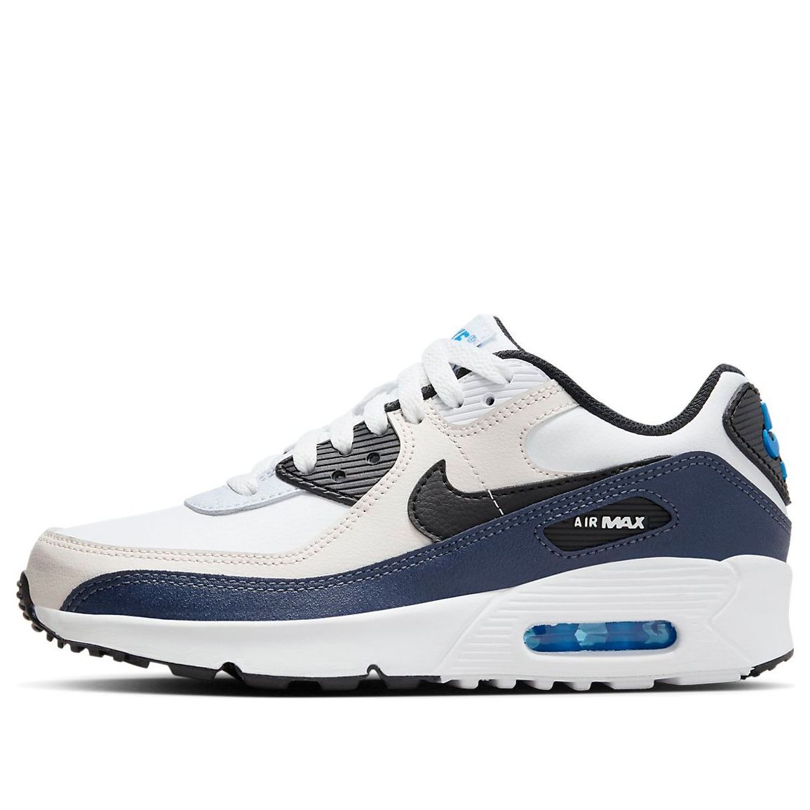 (GS) Nike Air Max 90 Leather 'Beige Thunder Blue' CD6864-404