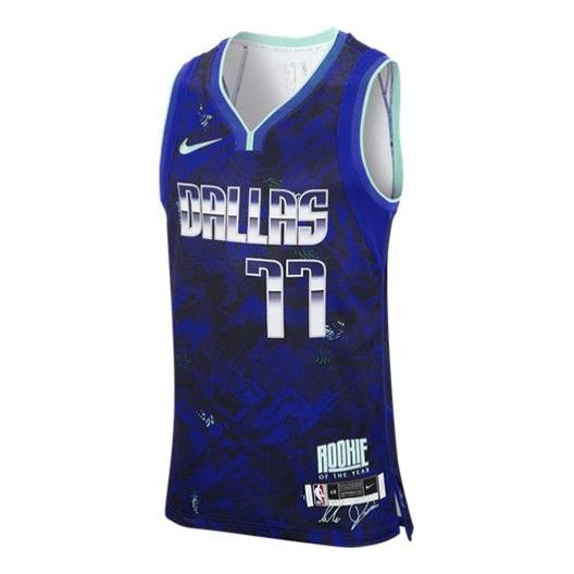 Nike NBA Retro Basketball Jersey/Vest Dallas Mavericks Doncic No. 77 Blue DA6960-405