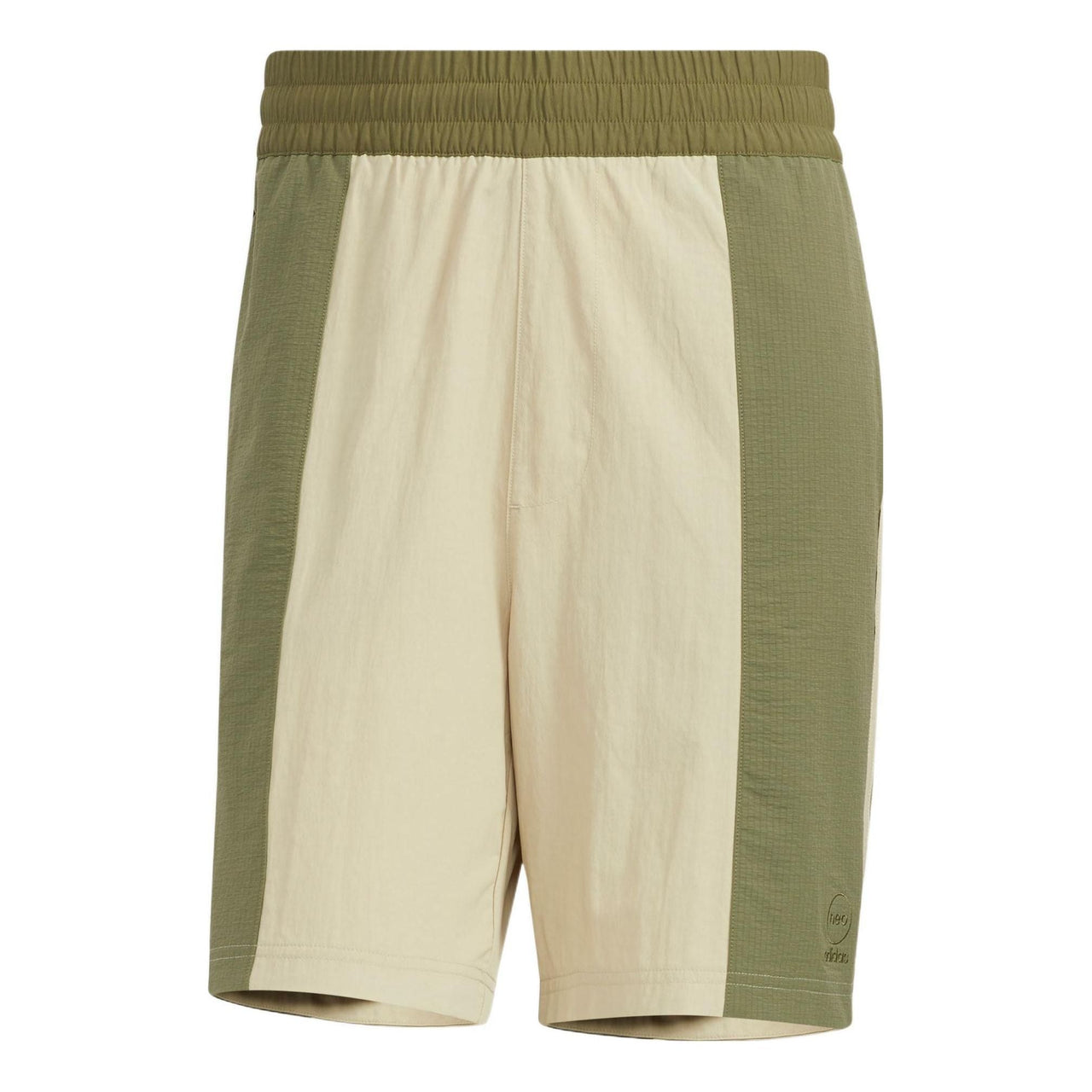 Men's adidas neo Colorblock Stripe Breathable Athleisure Casual Sports Shorts Prairie Brown Dark Olive Green HC9699