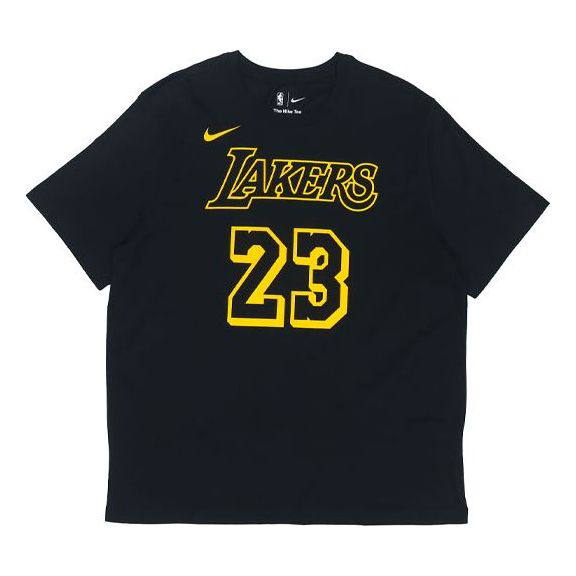 Nike Los Angeles Lakers LeBron James No. 23 Casual Sports Breathable Short Sleeve Black AA2591-022