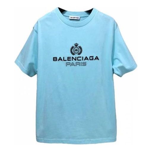 Balenciaga SS21 Casual Crown Short Sleeve Blue 594599TGV601468