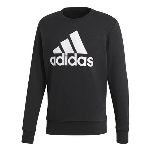 adidas Logo Crewneck Logo Sweatshirt 'Black White' CD6275