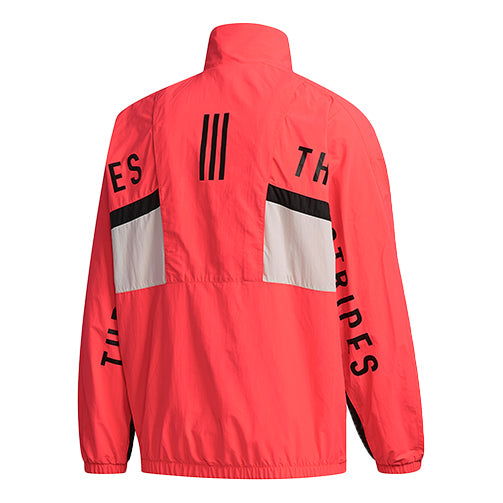 adidas Alphabet Colorblock Stand Collar Jacket Red FM5458