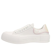 (WMNS) Alexander McQueen Deck Sneakers 'White Pink Glittered' 702047WICEV8868