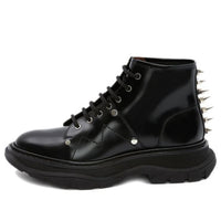 (WMNS) Alexander McQueen Leather Tread Ankle Boots 'Black' 685692WHZ851081