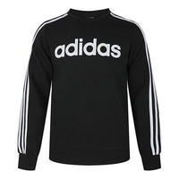 adidas E 3S Crew FL Round-neck Sweater Men Black/White DQ3084