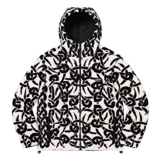 Supreme Celtic Knot Reversible Windstopper Fleece Hooded Jacket 'White Black' SUP-FW21-234