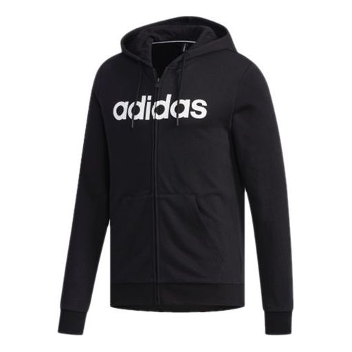 adidas neo M CE LNR Z HDY Zipper Casual Sports Hooded Jacket Black EI4736