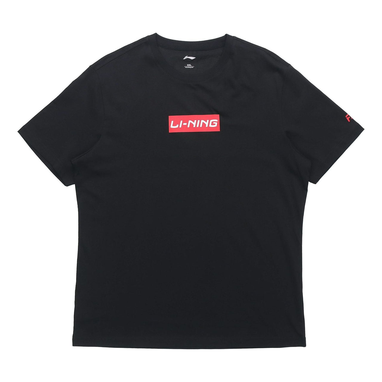 Li-Ning Box Logo T-shirt 'Black Red' AHSR665-1
