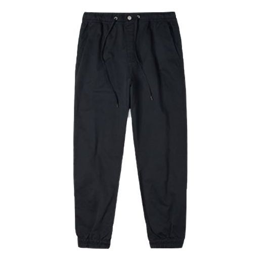 Men's Converse Solid Color High Waist Bundle Feet Sports Pants/Trousers/Joggers Black 10023502-A02