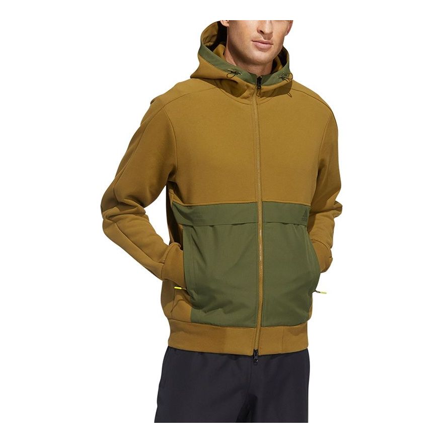 adidas Th Jkt Kn Fabmx Solid Color Casual Sports Hooded Jacket Brown GP0964