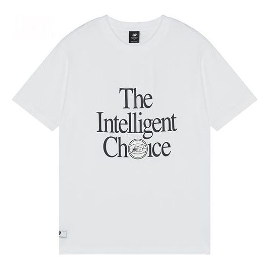 New Balance Men's New Balance Alphabet Printing Sports Round Neck Pullover Short Sleeve White MT13586-WT