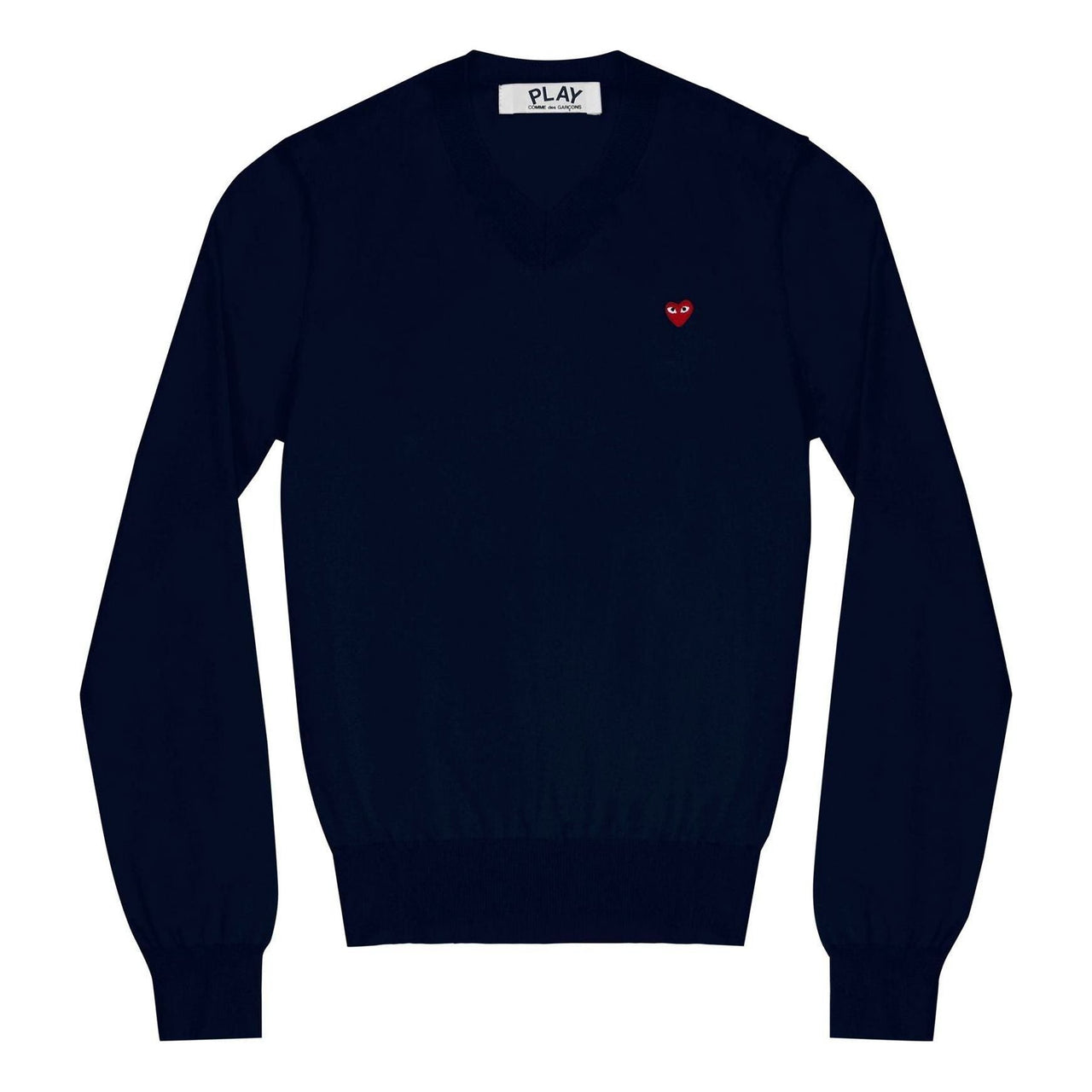 (WMNS) COMME des GARCONS PLAY L/S Basic T-Shirt Small Red Emblem 'Navy' AZ-N051-051-2