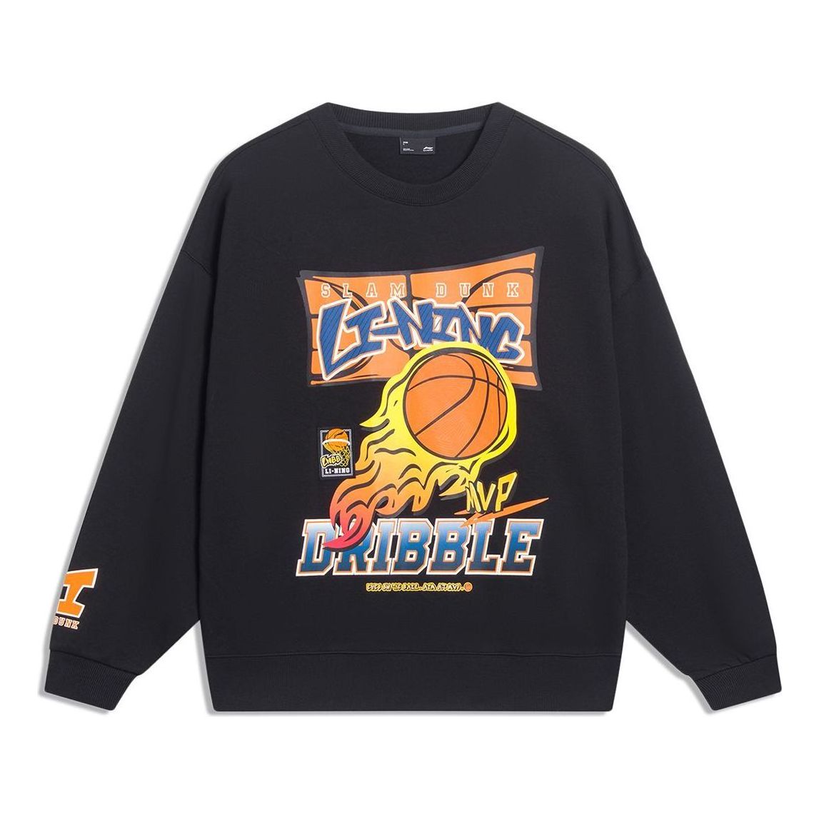 Li-Ning Hoops Cartoon Graphic Sweatshirt 'Black' AWDT553-2