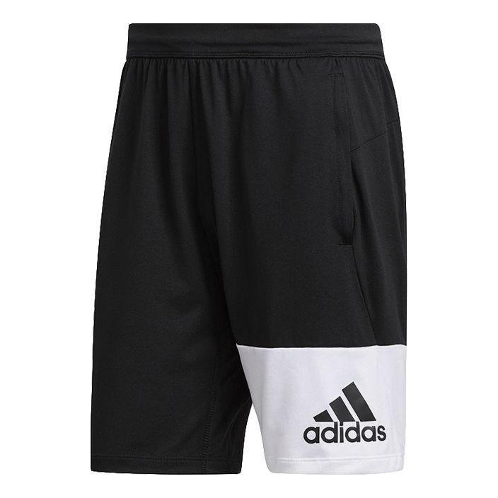 adidas Athleisure Casual Sports Breathable Shorts Black White FL4448
