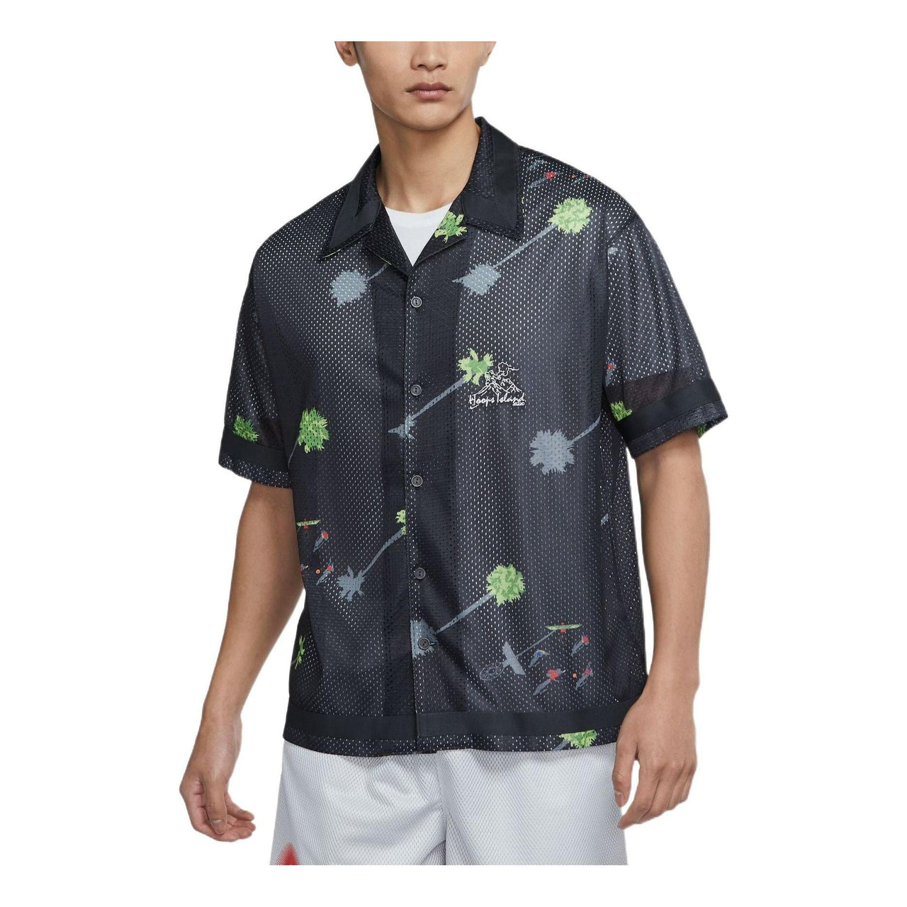 Nike Cartoon Pattern Quick Dry Breathable Loose Basketball Short Sleeve Shirt Black DM8783-010