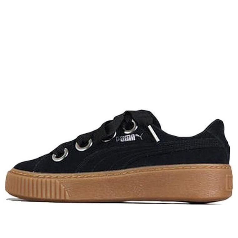 (WMNS) PUMA Platform Kiss Suede 'Black' 366461-01