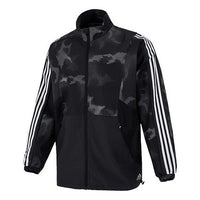 adidas St Wv Newblock Casual Sports Breathable Camouflage Stand Collar Jacket Black H40236