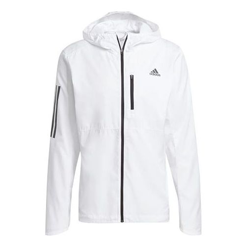 adidas Own The Run Jkt Running Training Sports Hooded Jacket White GJ9948