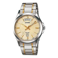 CASIO Quartz Unisex Gold DialSilver Strap Mens GoldSilver Analog MTP-1381G-9AV
