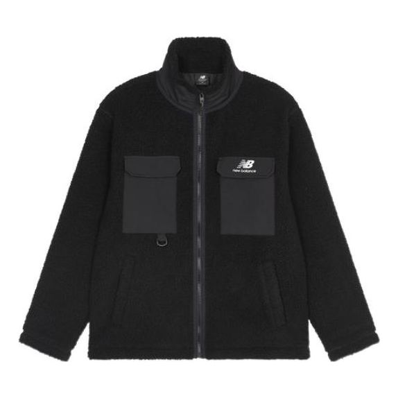 New Balance Logo Velvet Jacket 'Black' AMJ23358-BK