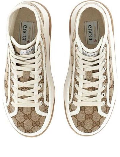 (WMNS) Gucci GG High Top Sneaker 'Beige Ebony' 746768-20Q20-9745