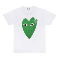 (WMNS) COMME des GARCONS PLAY Long Hearts Tee 'White Green' AZ-T059-051-1