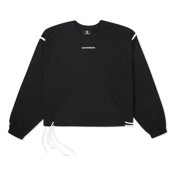 (WMNS) Converse Long Sleeve Jersey Crew 'Black' 10022827-A01