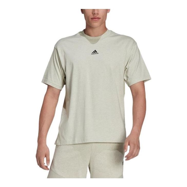 adidas Solid Color Minimalistic Logo Printing Round Neck Casual Short Sleeve Unisex Green HF4499