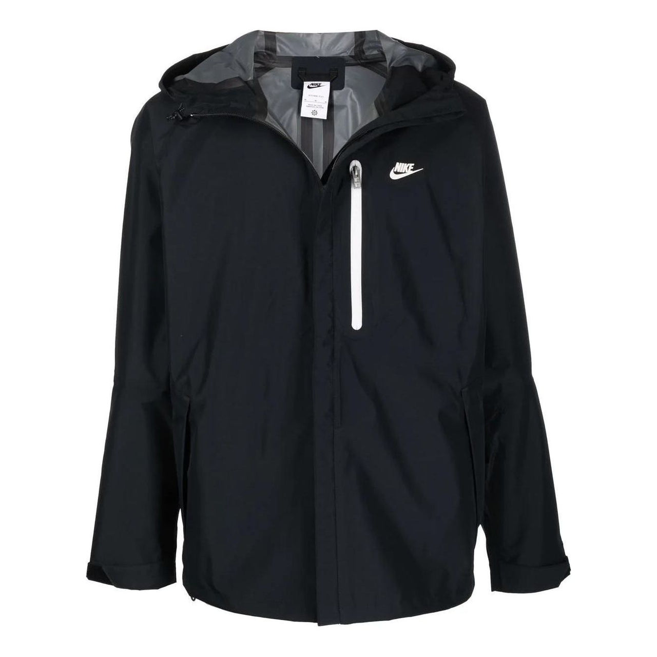 Men's Nike Solid Color Zipper Hooded Jacket Black DM5499-010