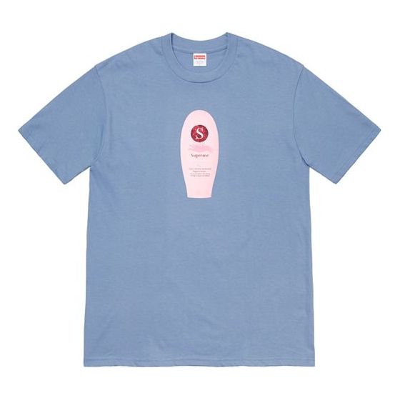 Supreme FW19 Week 1 Super Cream Tee Short Sleeve Unisex Blue Gray SUP-FW19-216