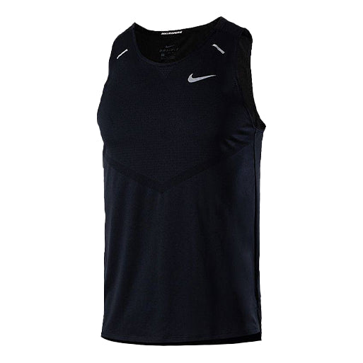 Nike Dri-FIT Rise 365 Reflective Logo Printing Running Sports Vest Black CZ9180-010