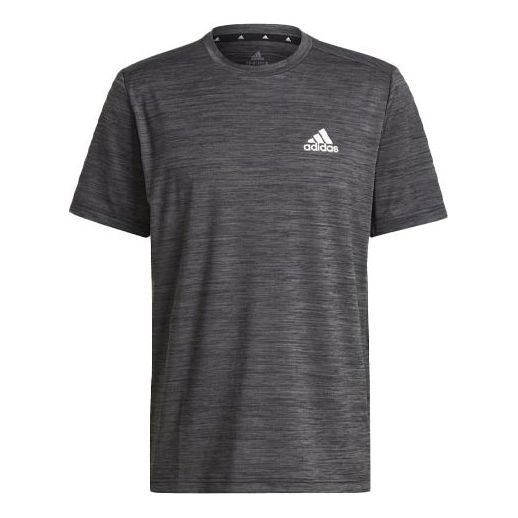 adidas M Ht El Tee Training Sports Round Neck Short Sleeve Metallic Black GM2074