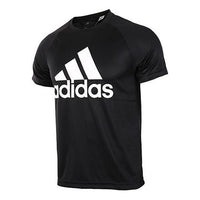 adidas D2M Tee Logo Printing Casual Sports Black BK0937