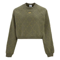 (WMNS) Nike Athleisure Casual Sports Fleece Lined Short Round Neck Pullover Hoodie Green DM7281-222