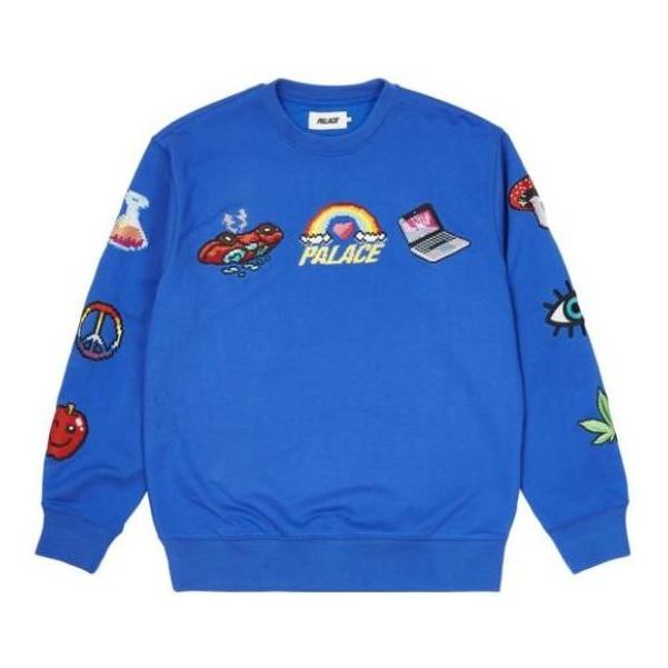 Palace Mixed Media Bitmap Crew 'Blue' PLA-SS22-271