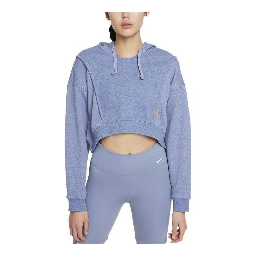 (WMNS) Nike Dri-Fit Cropped Training Hoodie 'Blue' DD4639-493